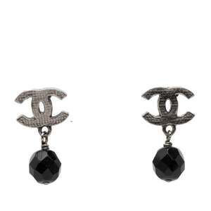 Chanel Cc Logo Earrings Silver-Tone #256912C67B